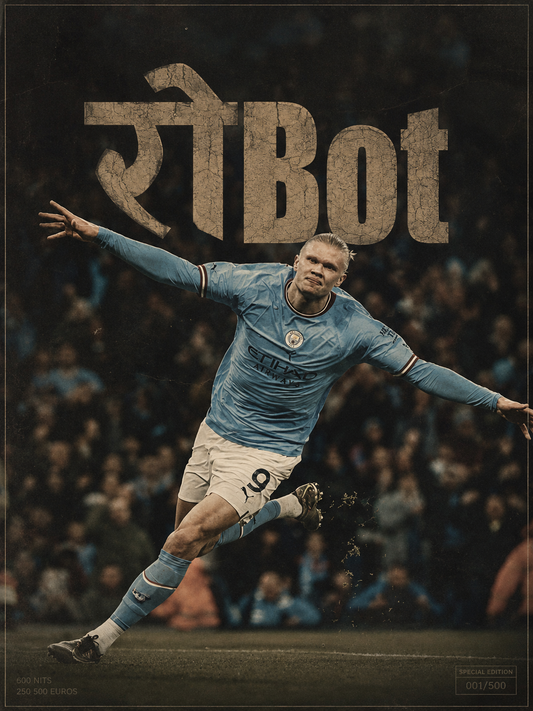 Erling Haaland robot football poster