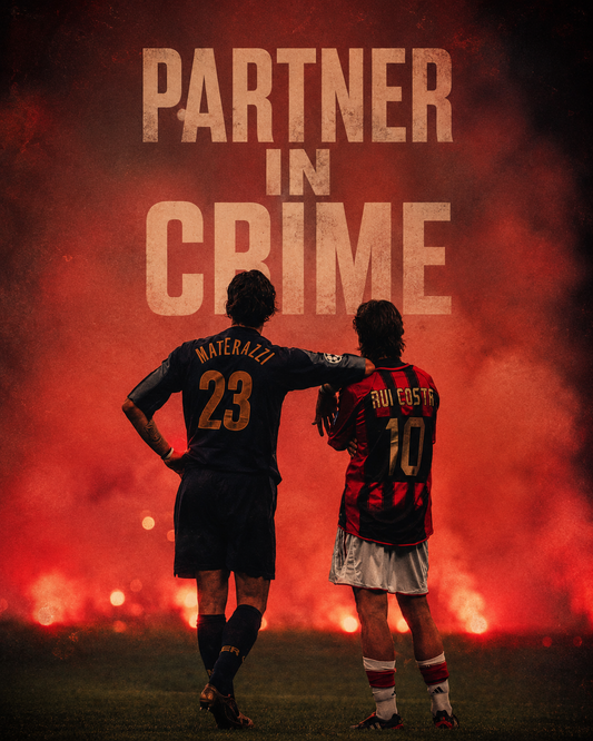 Materazzi and Rui Costa Partner in Crime football poster