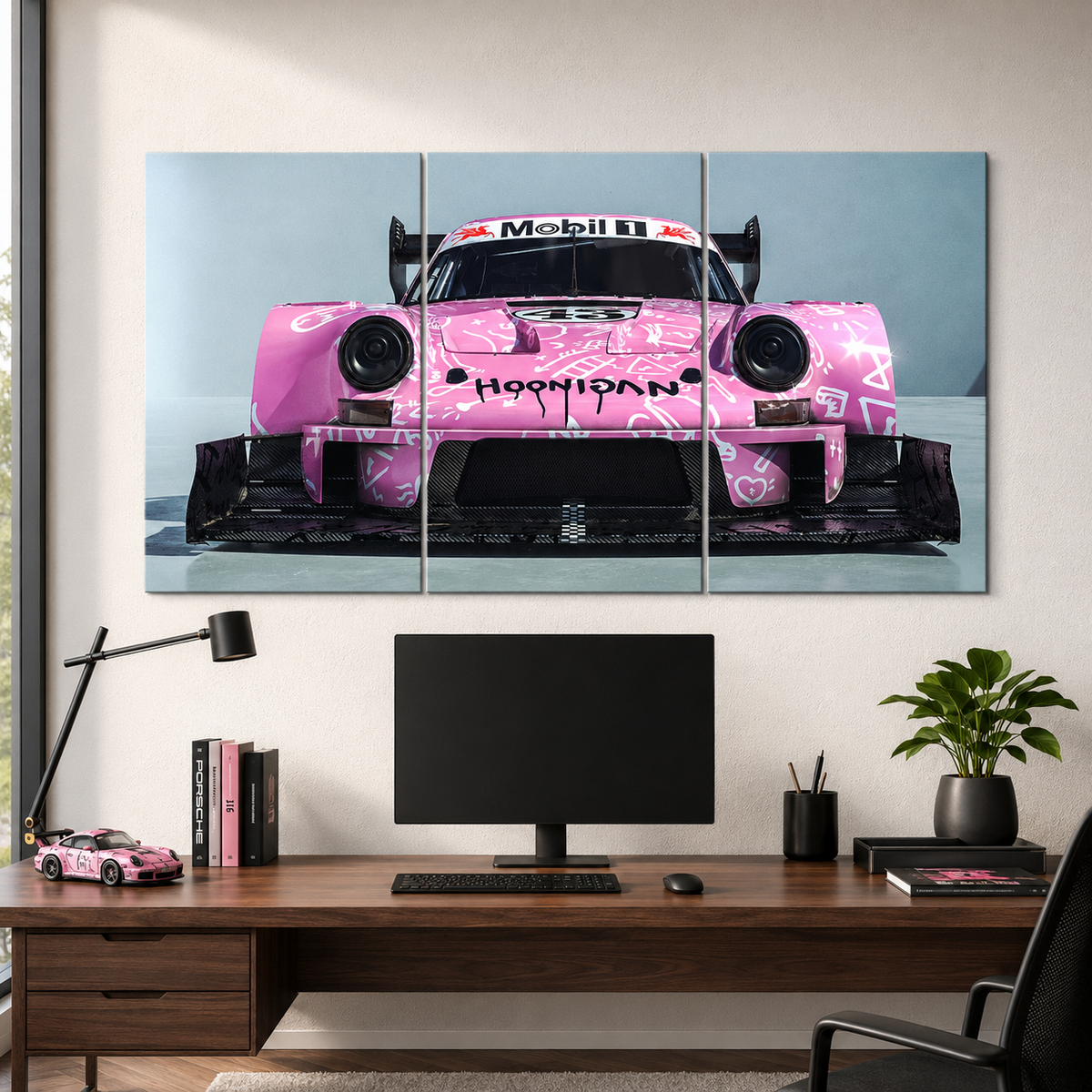 Pink Porsche Race Car Cars 3 Split Poster Set