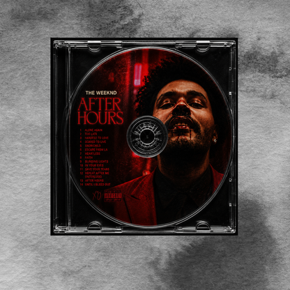 After Hours Music CD poster mockup on concrete background