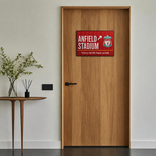 Anfield Stadium Liverpool Door Sign
