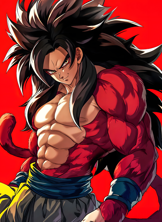 Crimson Saiyan ascension anime wall poster