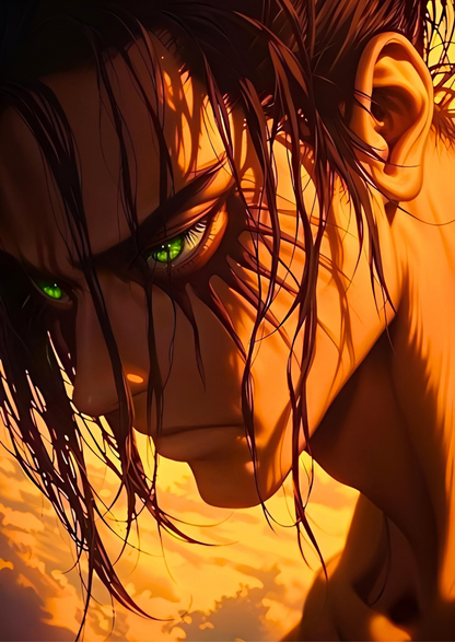 Eren Titan gaze anime wall poster