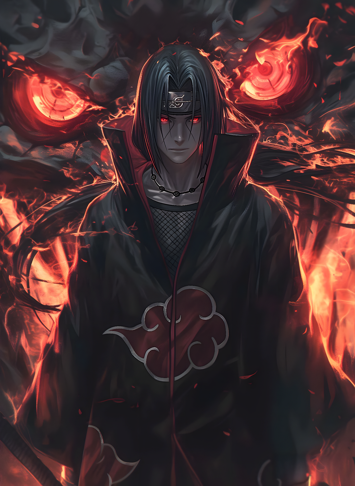 Itachi crimson illusion anime wall poster