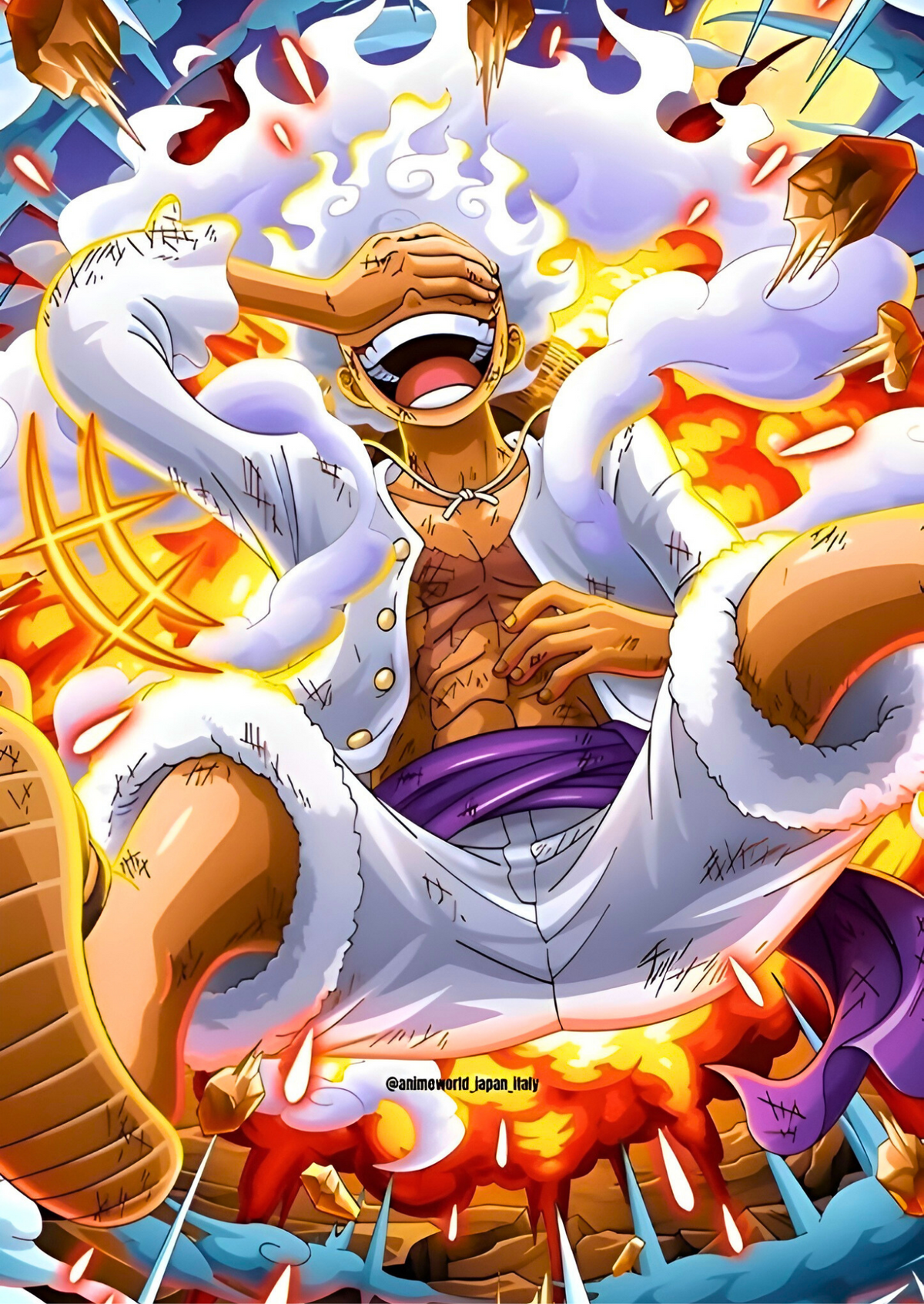 Luffy Gear Five laughter anime wall poster