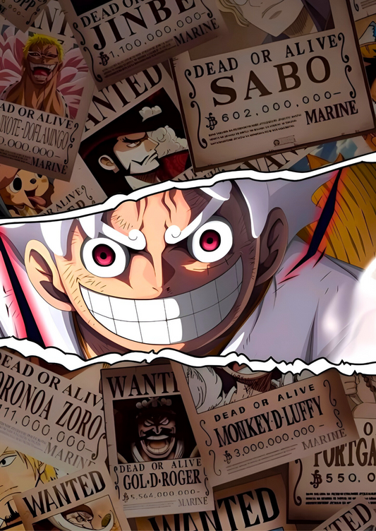 Luffy wanted legacy anime wall poster