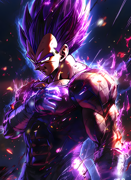 Vegeta violet ascension anime wall poster