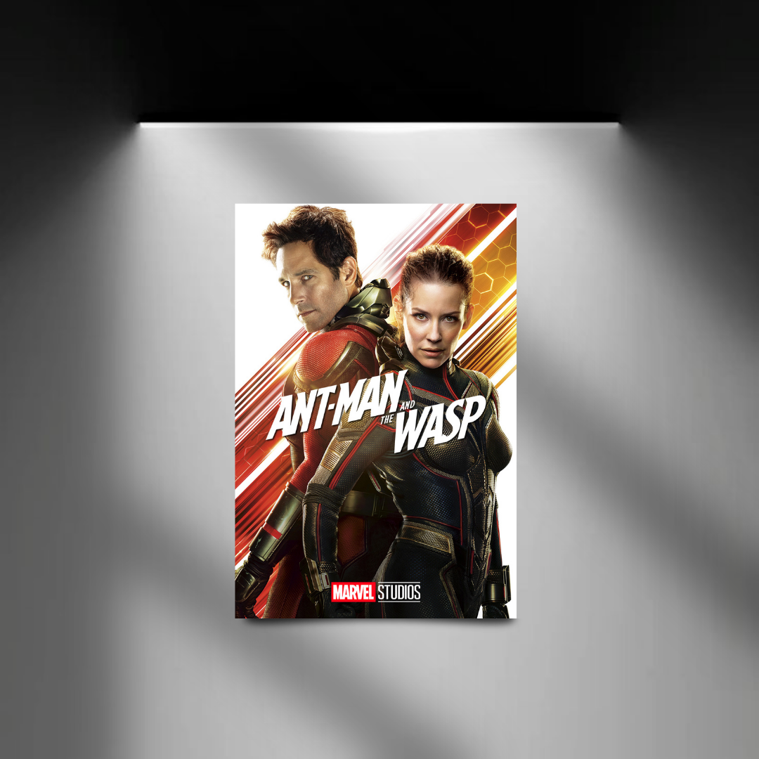 Ant-Man and the Wasp spotlight poster wall mockup, alternate view