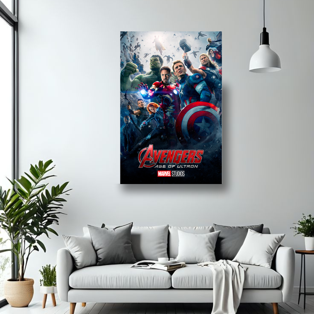 Avengers Age of Ultron spotlight poster wall mockup, primary view
