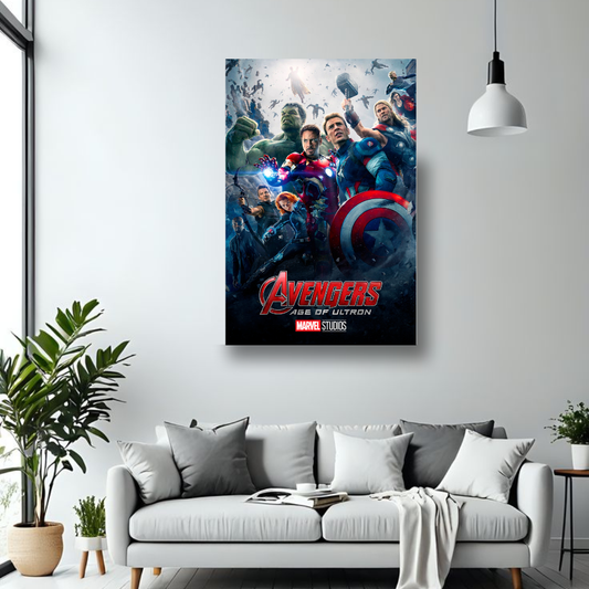 Avengers Age of Ultron spotlight poster wall mockup, primary view