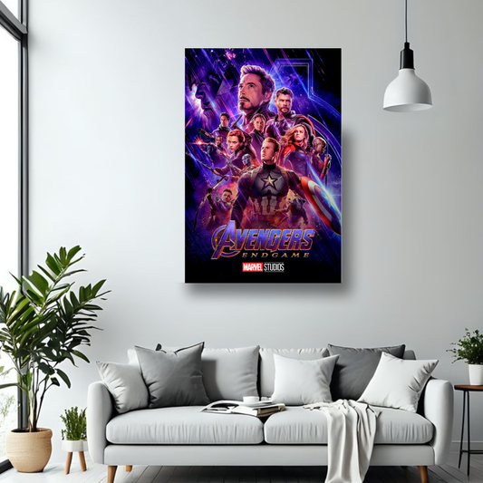 Avengers Endgame spotlight poster wall mockup, primary view