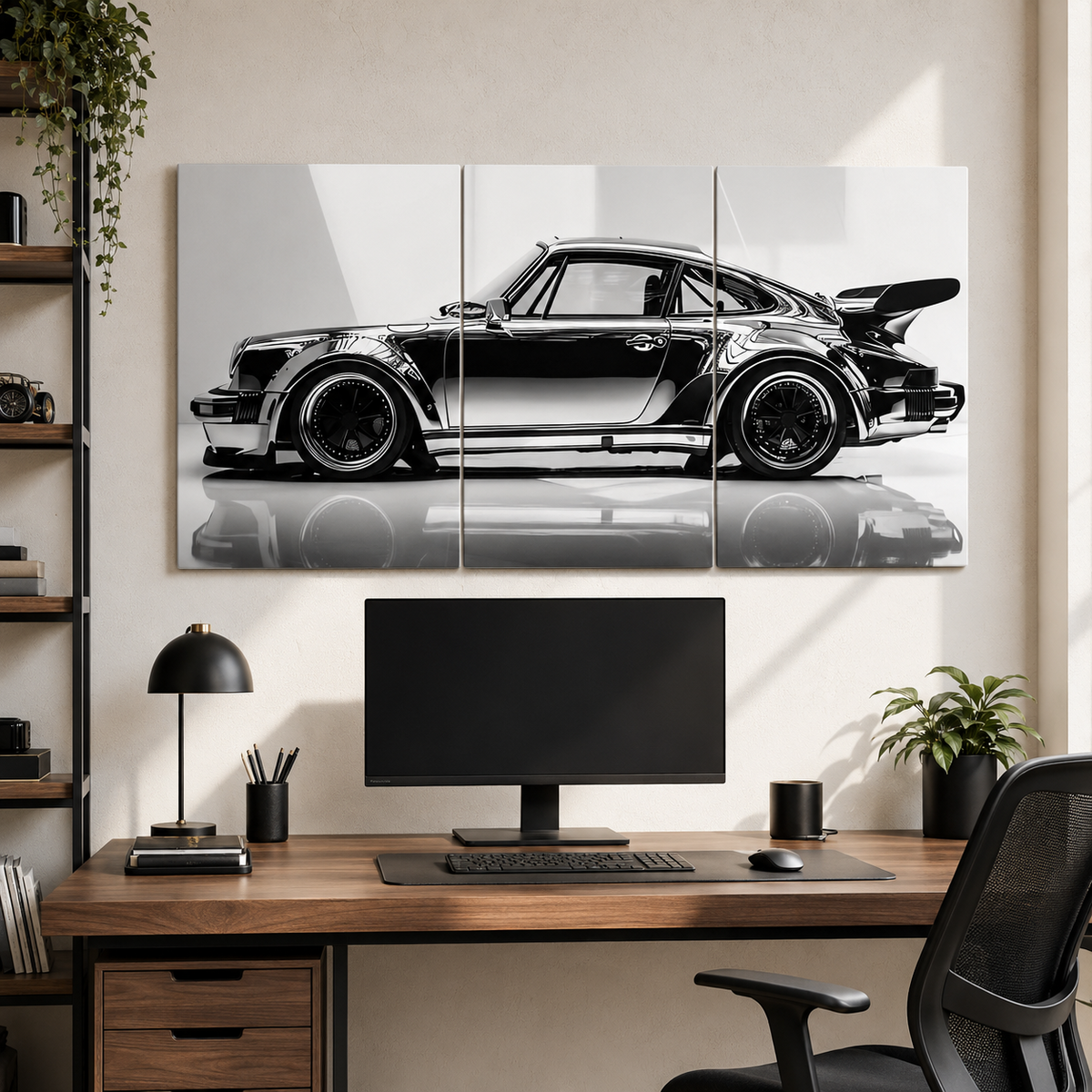 Black Porsche 911 Cars 3 Split Poster Set