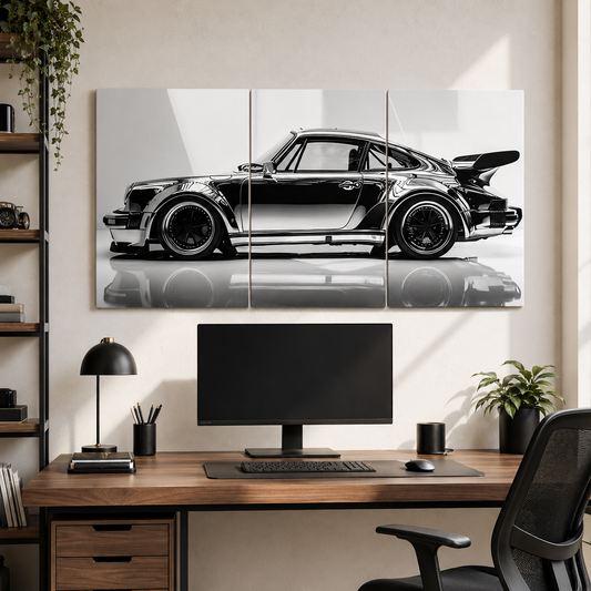 Black Porsche 911 Cars 3 Split Poster Set