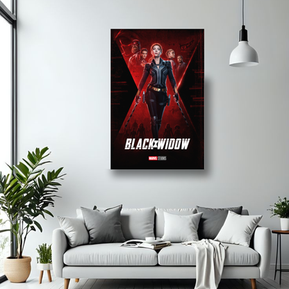 Black Widow MDF wall poster room mockup