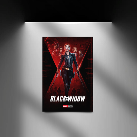 Black Widow spotlight wall mockup