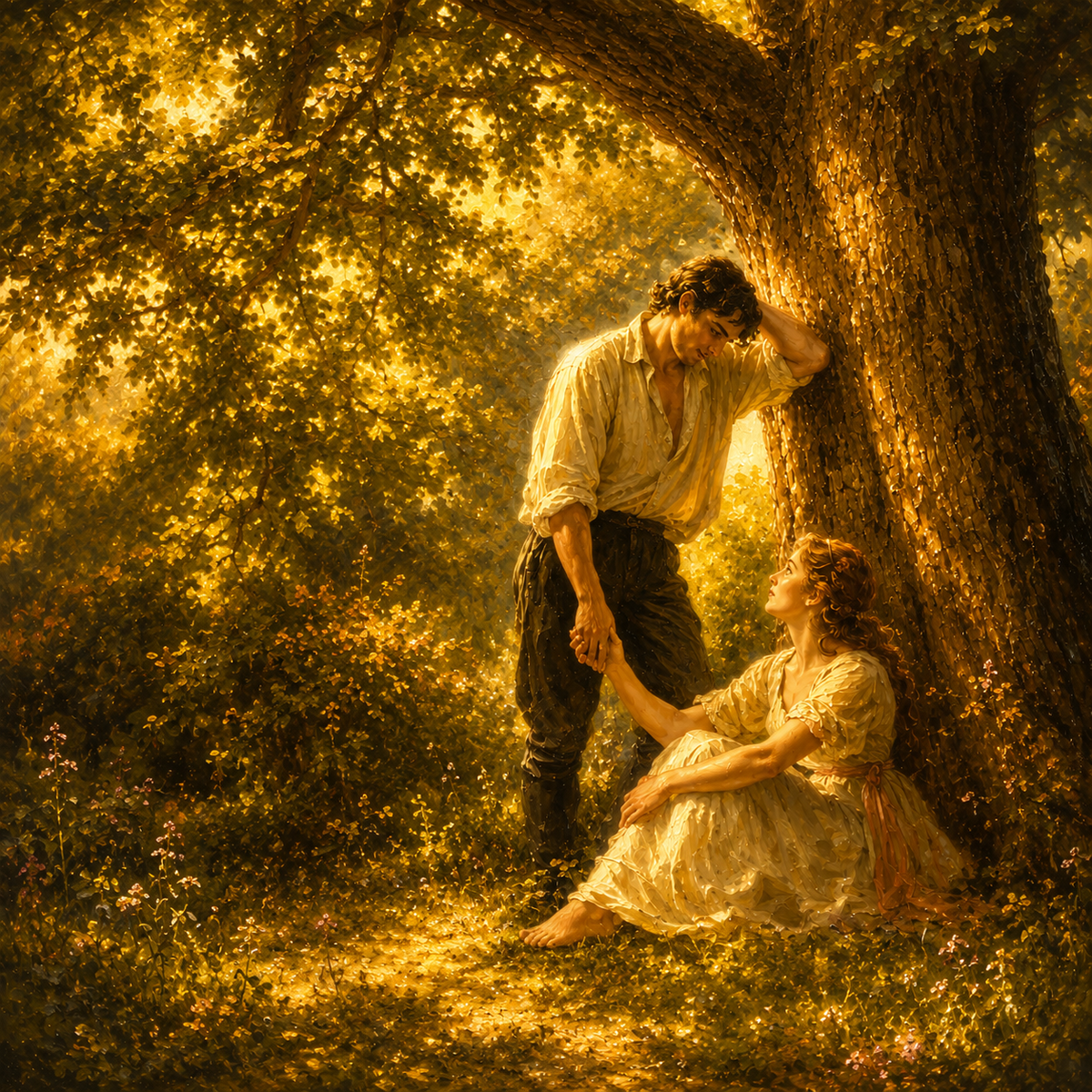 Golden Forest Promise romantic wall poster artwork
