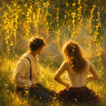 Sunlit Garden Memories romantic wall poster artwork