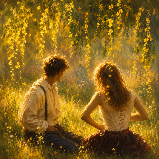Sunlit Garden Memories romantic wall poster artwork