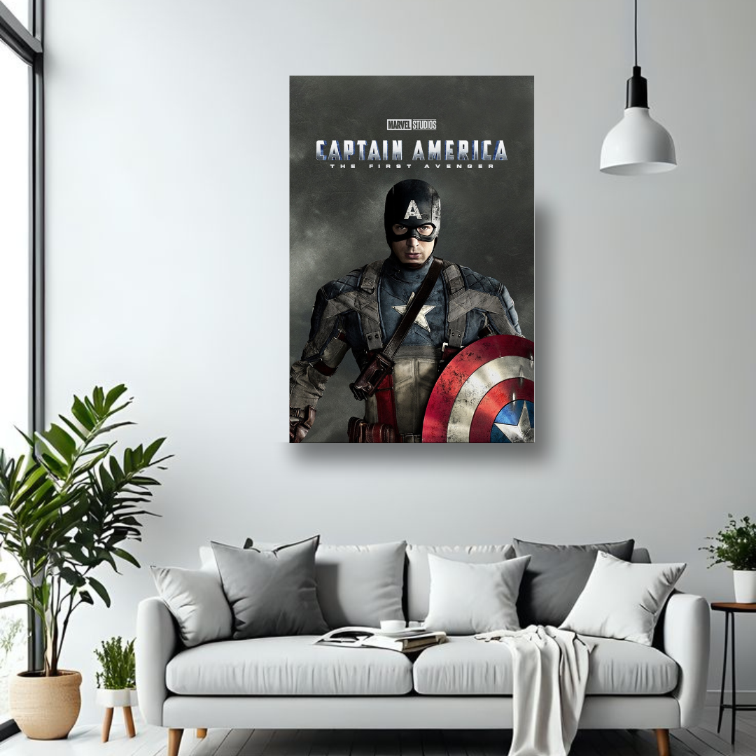 Captain America The First Avenger MDF wall poster room mockup