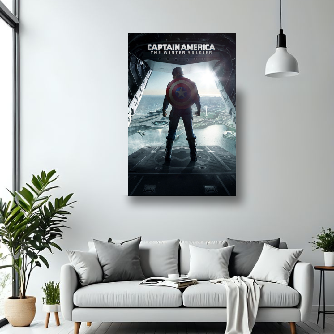 Captain America The Winter Soldier MDF wall poster room mockup