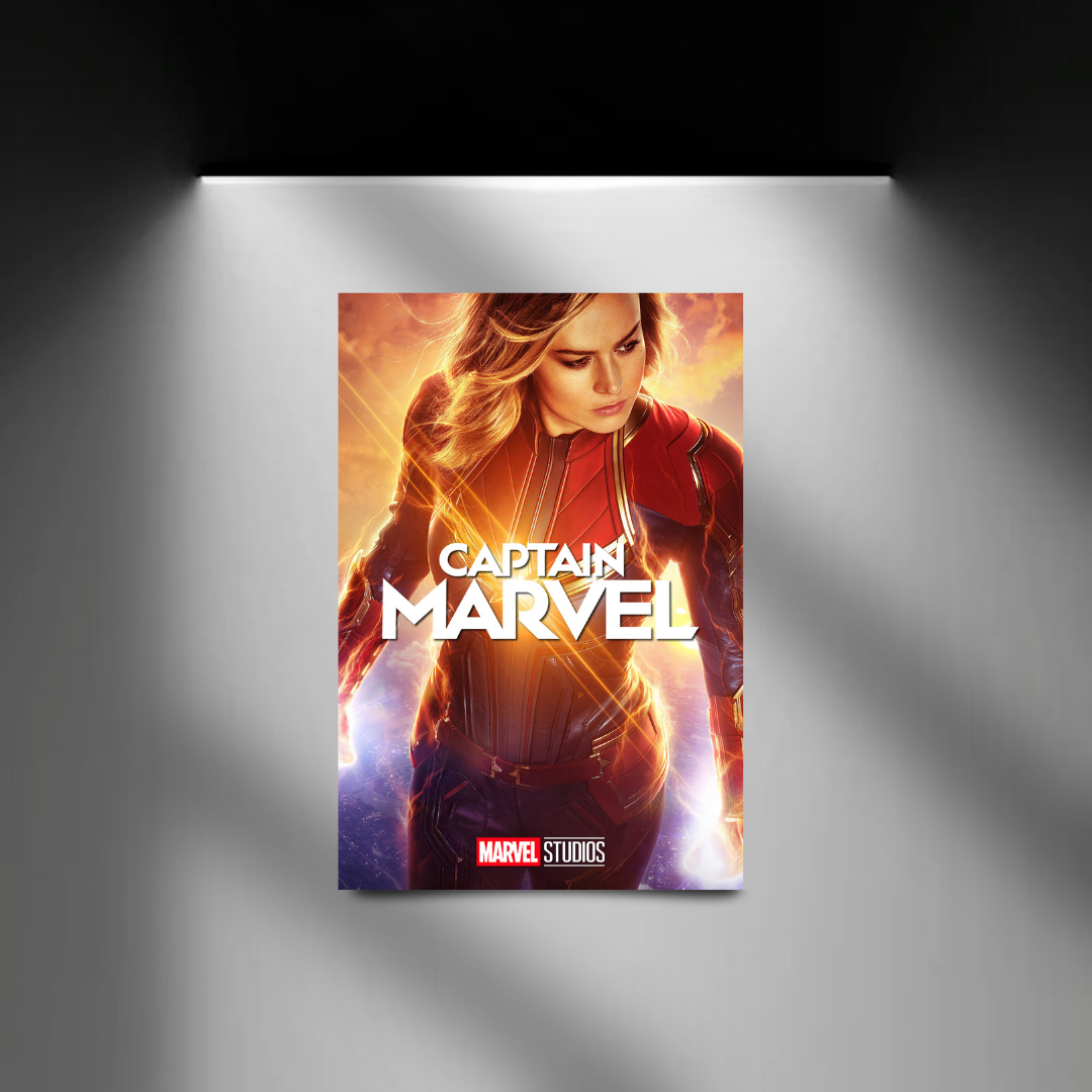 Captain Marvel spotlight wall mockup