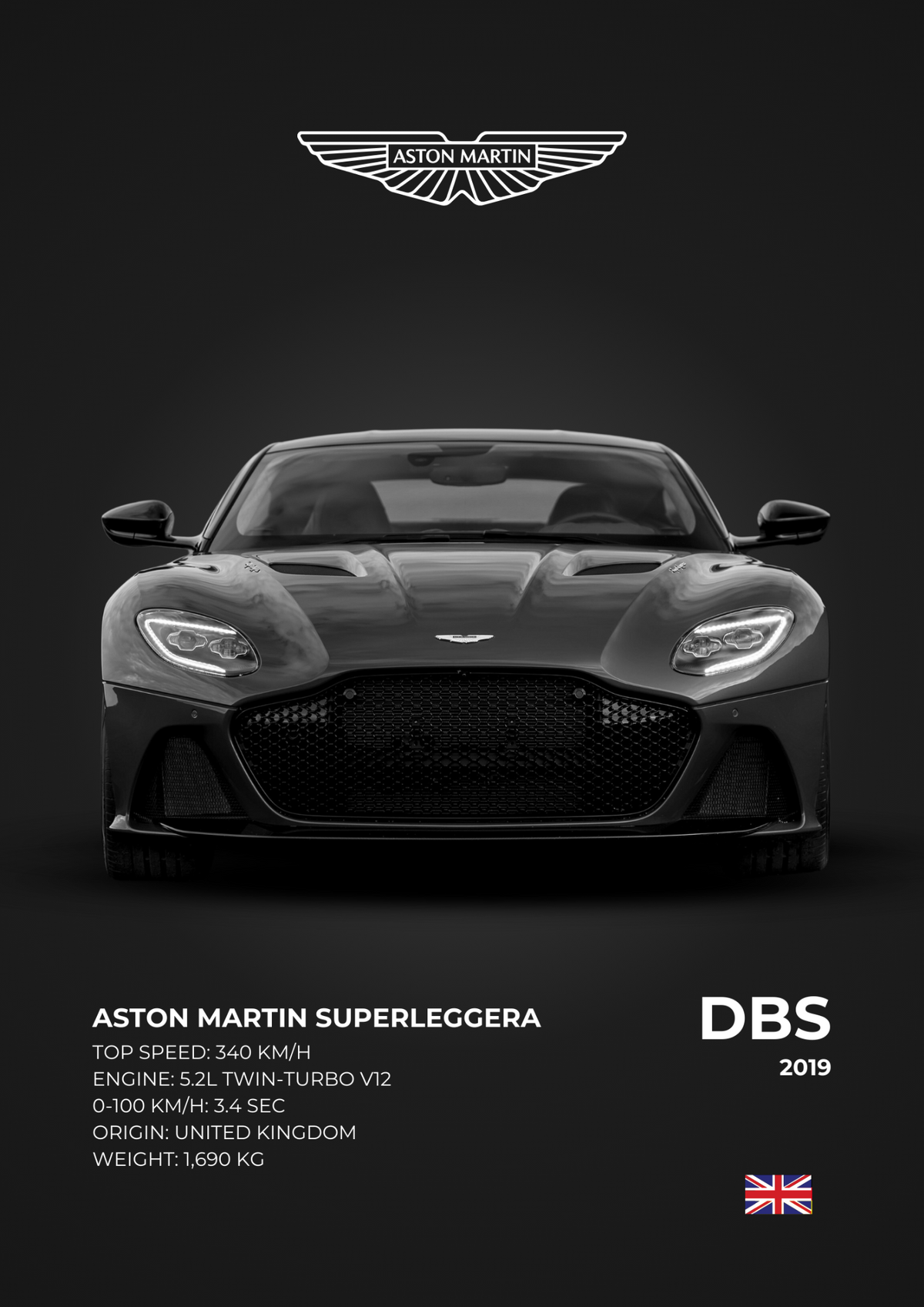 Aston Martin DBS automotive poster