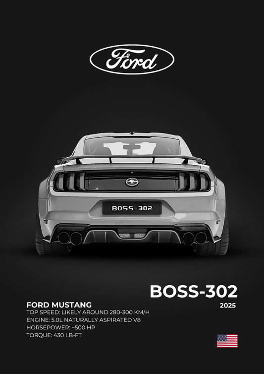 Ford Mustang Boss 302 automotive poster