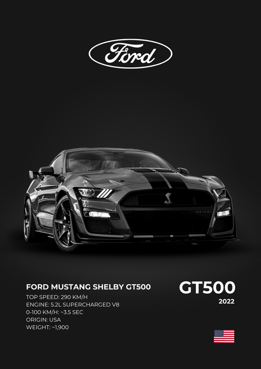 Ford Mustang Shelby GT500 automotive poster