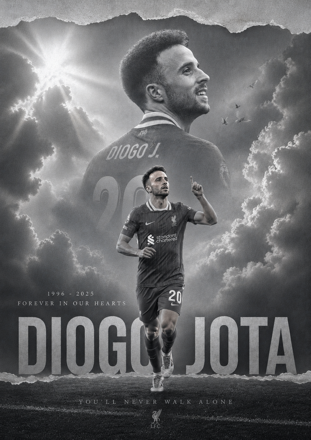 Diogo Jota memorial football poster