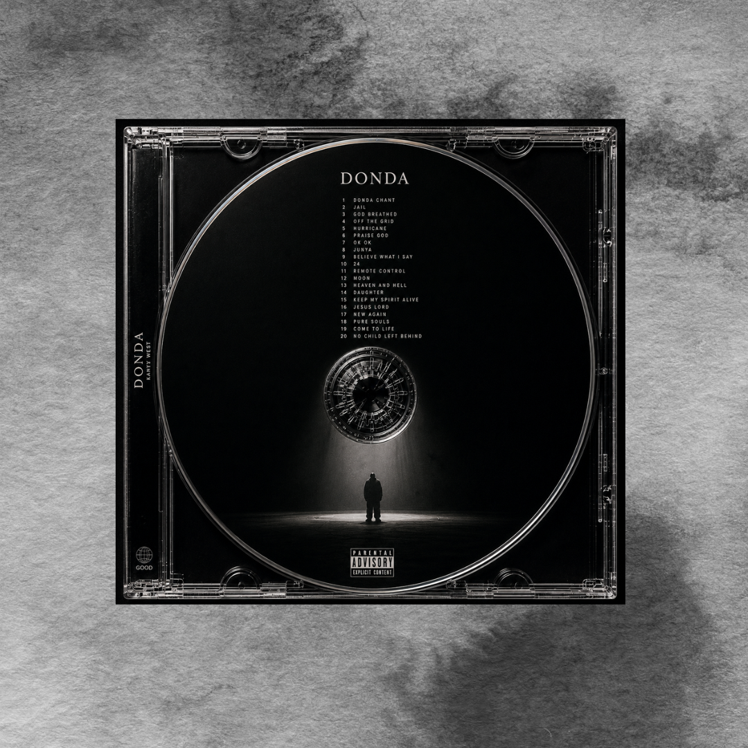 Donda Music CD poster mockup on concrete background