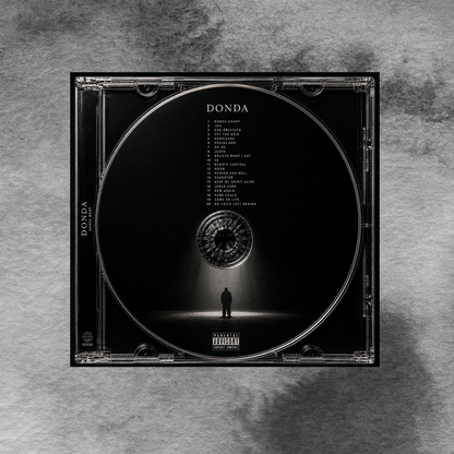 Donda Music CD poster mockup on concrete background