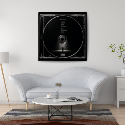 Donda Music CD poster mockup in living room