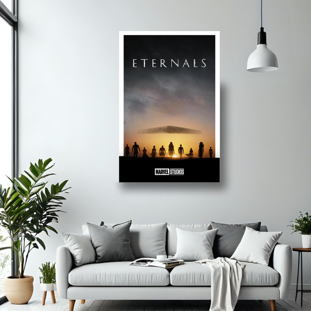 Eternals MDF wall poster room mockup