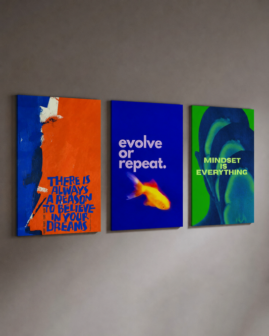 Evolve or Repeat 3 Piece Poster Set