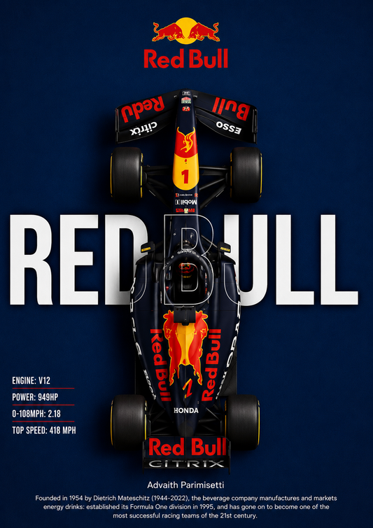 Red Bull Formula 1 wall poster artwork