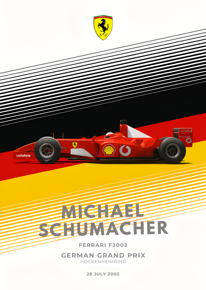 Michael Schumacher Ferrari F2002 German Grand Prix poster