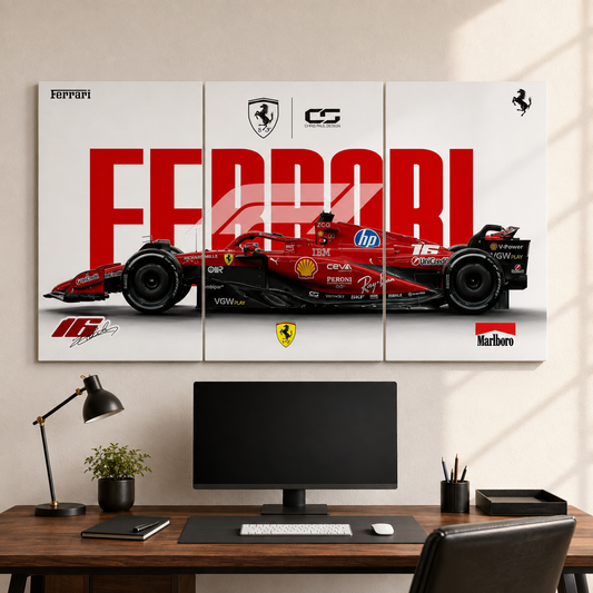 Ferrari F1 Cars 3 Split Poster Set