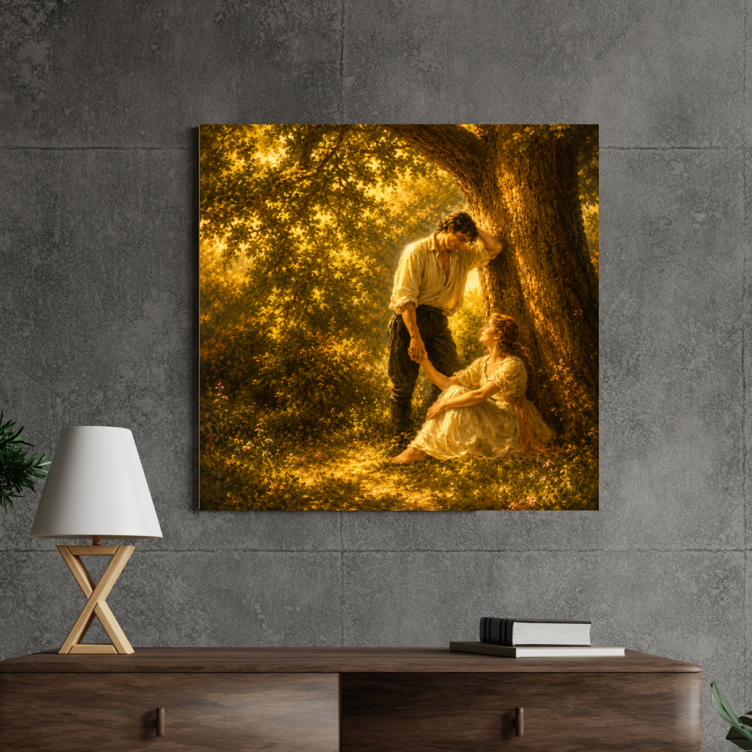 Golden Forest Promise canvas wall art room mockup