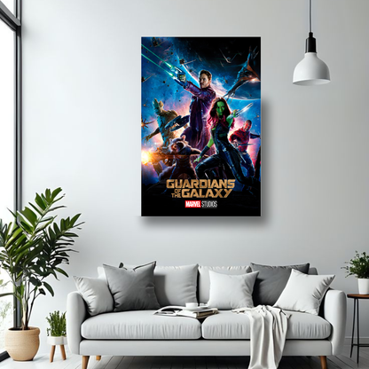 Guardians of the Galaxy MDF wall poster room mockup