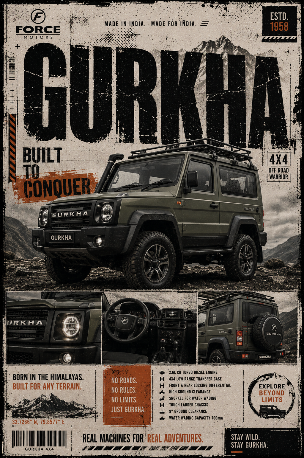 Force Gurkha car wall poster artwork