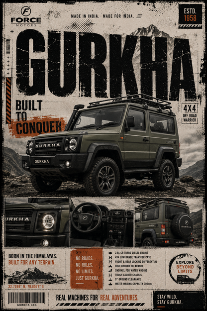Force Gurkha car wall poster artwork
