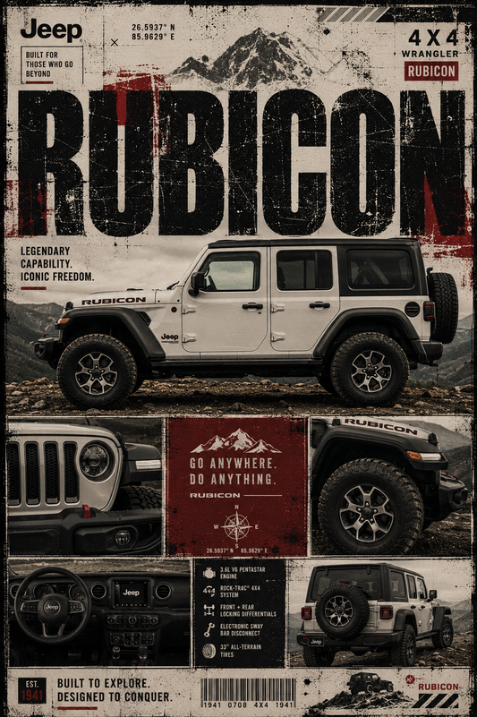 Rubicon car wall poster artwork