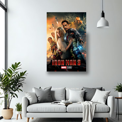 Iron Man 3 MDF wall poster room mockup