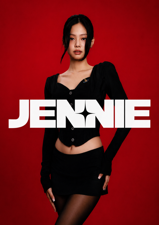 Jennie red portrait poster