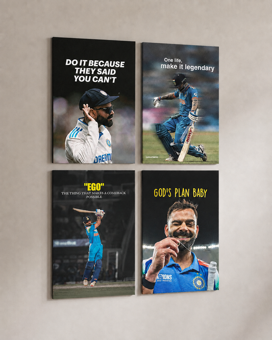 King Kohli 4 Piece Poster Set