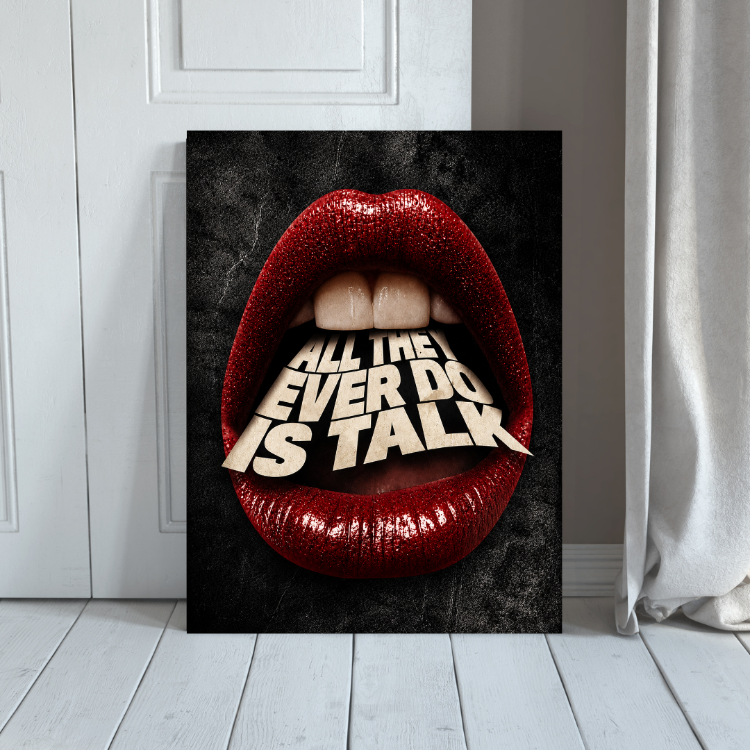 All They Ever Do Is Talk MANHATER poster room mockup