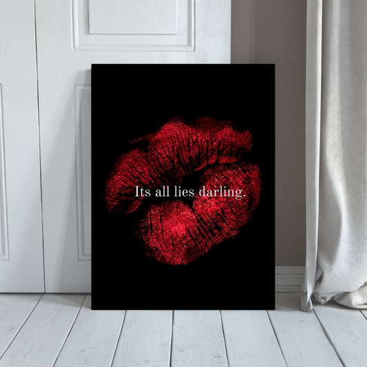 It's All Lies Darling MANHATER poster room mockup