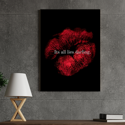 It's All Lies Darling MANHATER poster wall mockup