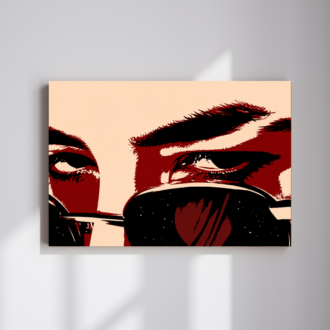 Red Gaze MANHATER poster room mockup