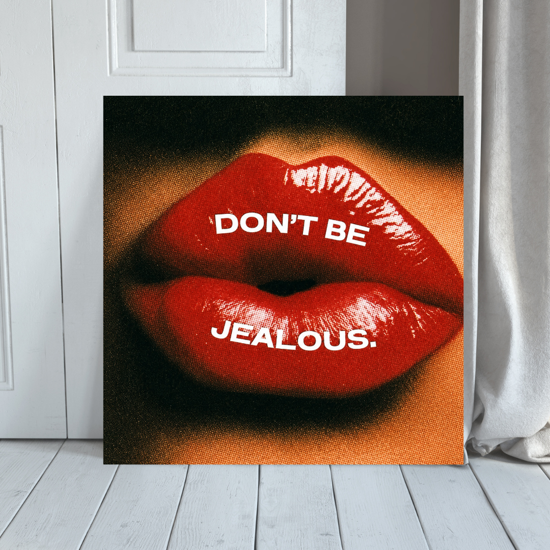 Jealous quote MDF poster room mockup